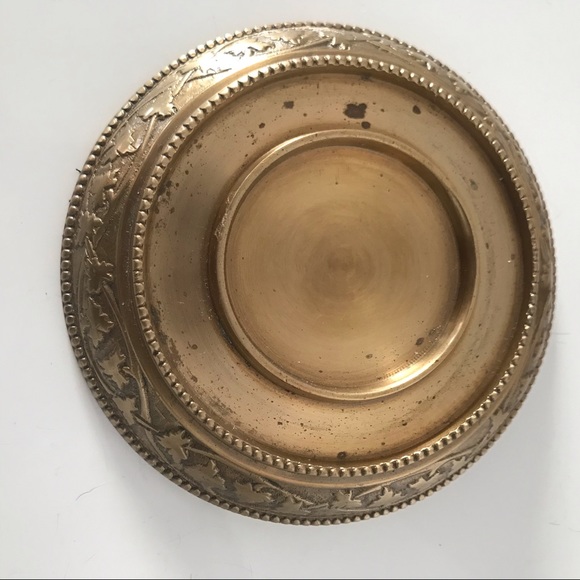 Vintage Brass Small Pillar Candle Holder - Picture 7 of 10